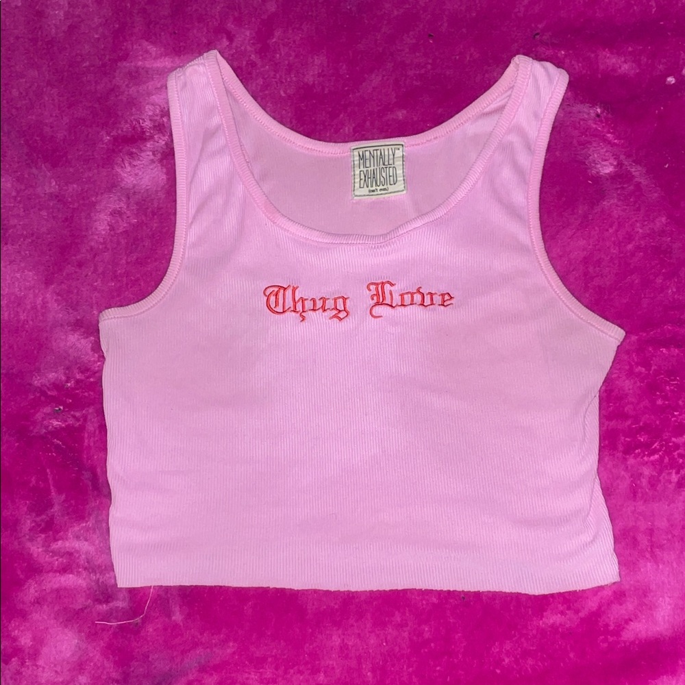 Pink Crop tank Top - Picture 1 of 1